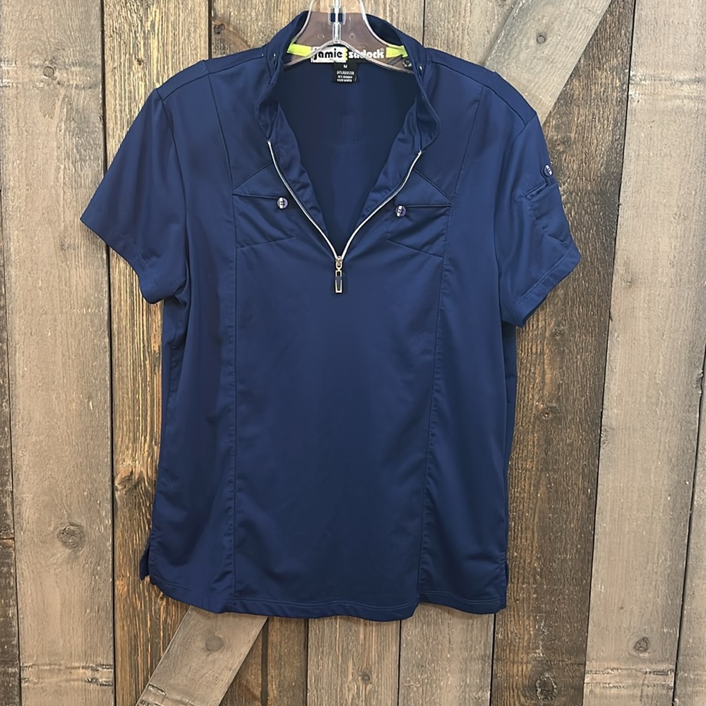 Jamie  Sadock Short Sleeve Navy Blue Quarter Zip Golf  Athletic Top